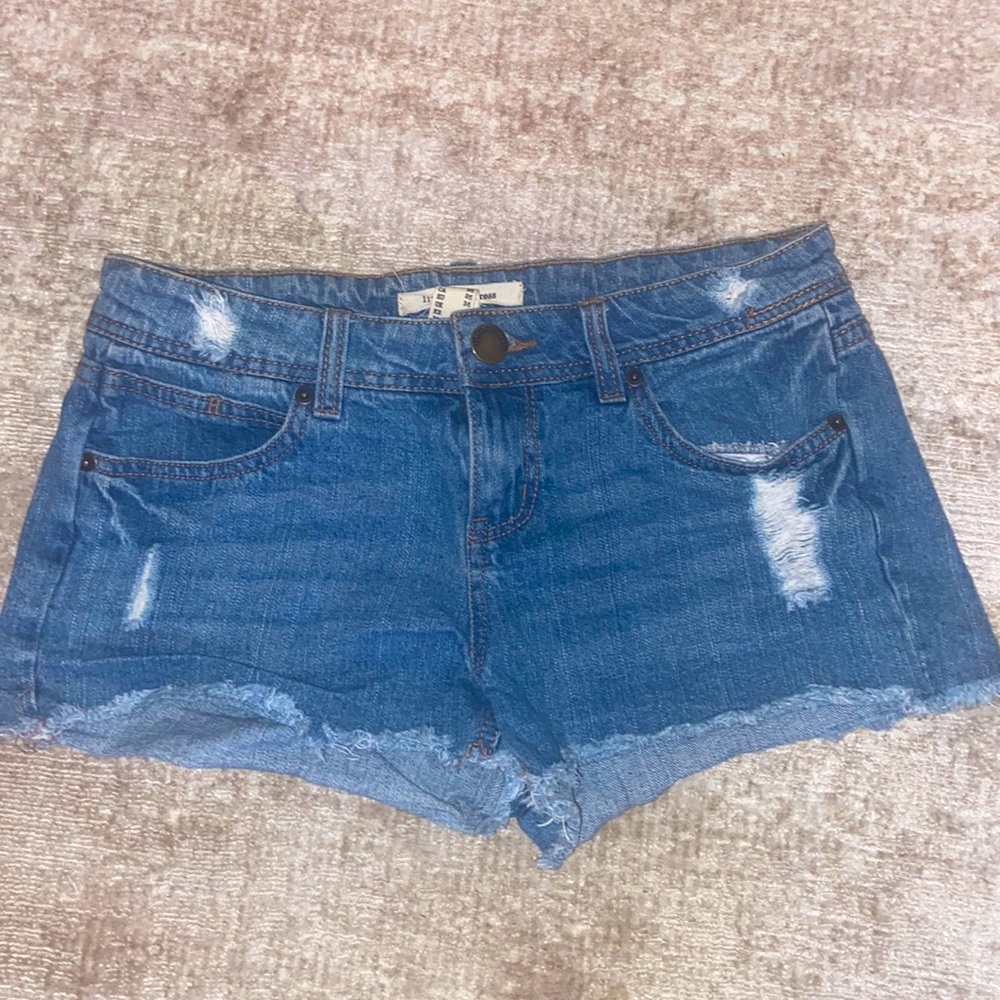 life in progress ripped jean shorts